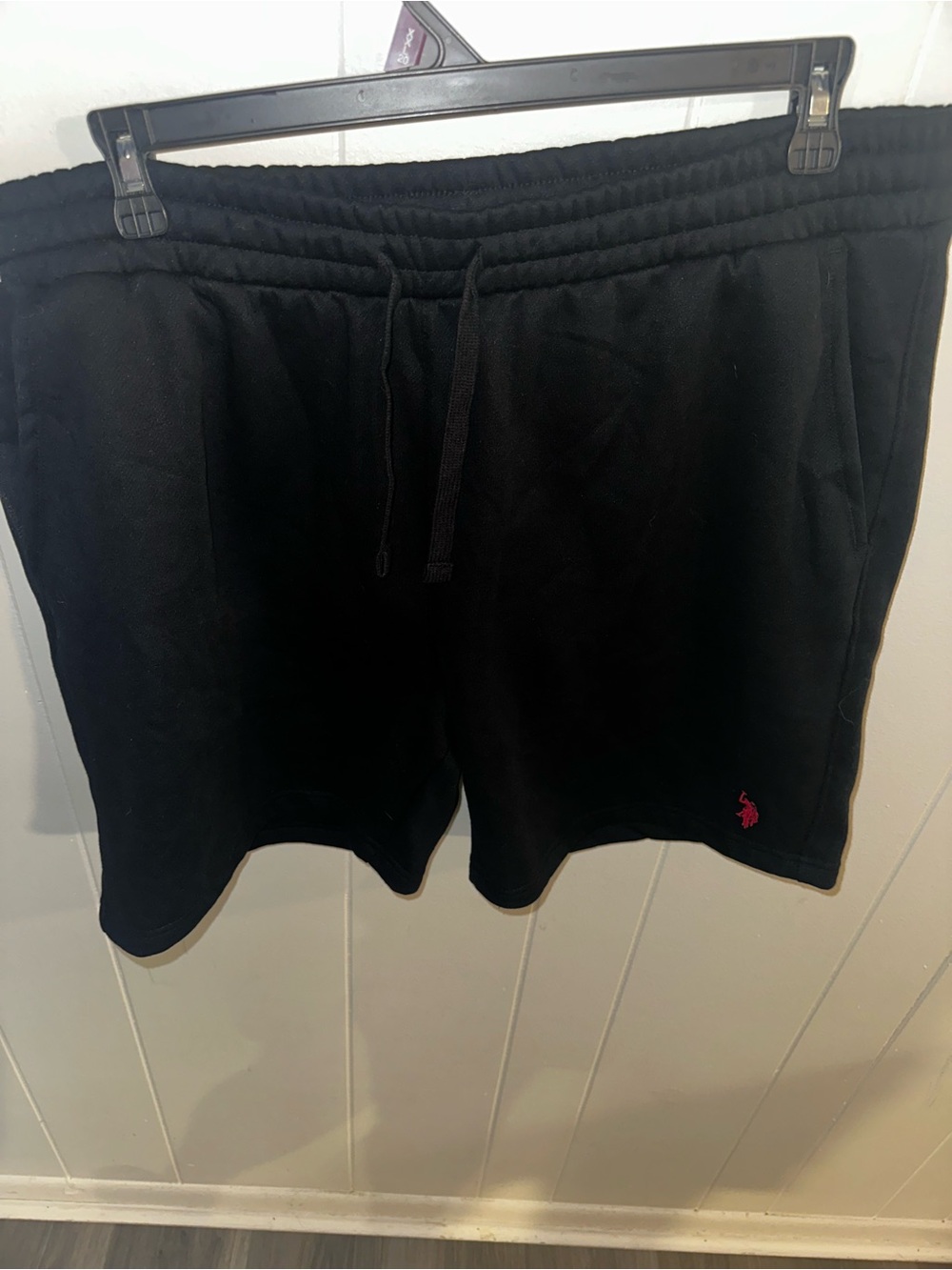 Polo by Ralph Lauren Black Athletic Drawstring Shorts with Pink Pony